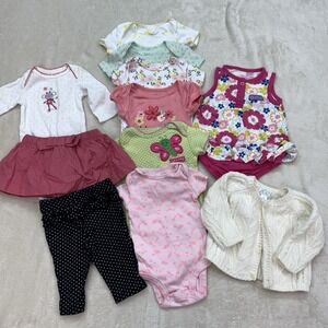 Baby Girl Clothing Bundle 0–3 Months 11 Pieces Cute Bodysuit Pants Dress Sweater
